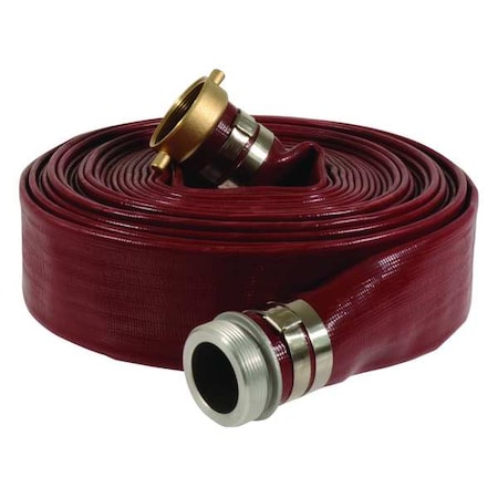 45DU03 - 1-1/2" ID x 25 ft PVC Water Discharge Hose 150 PSI RD