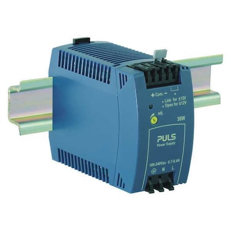 Puls ML30.106 - DC Power Supply, 100/240 V AC, 12/15 V DC, 36 W, 2.5 A, 2.8 A, DIN Rail