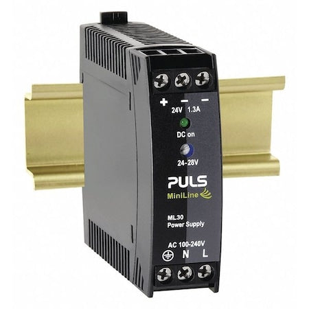 Puls ML30.241 - DC Power Supply, 100/240 V AC, 24/28 V DC, 30 W, 1.3 A, DIN Rail