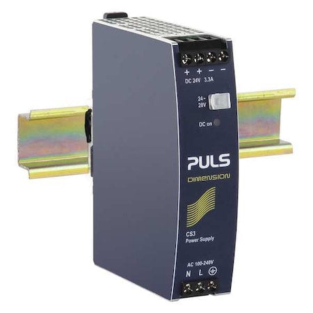 Puls CS3.241 - DC Power Supply, 100/240 V AC, 24/28 V DC, 80 W, 2.7 A, DIN Rail