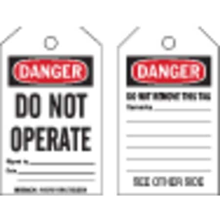 Brady 145768 - Danger Tag, Danger, Plastic, 3 in Width, 5 in Height, Write On Surface: Yes ,10 PK