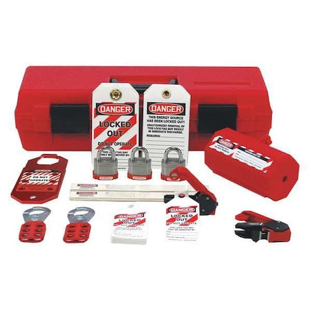 Stopout KSK234 - Portable Lockout Kit,Red,Plastic,Tool Bx