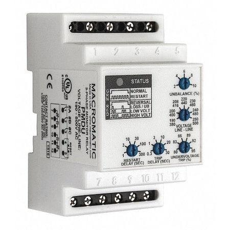 Macromatic PMD575 - Phase Monitor Relay, 12 Pins, 480-600 VAC