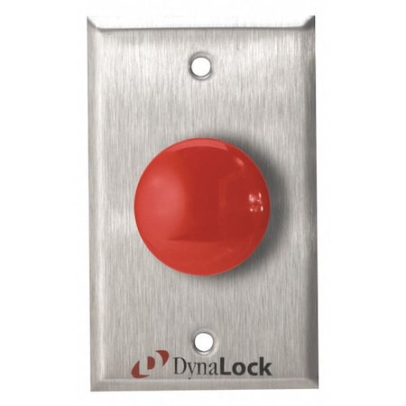 Dynalock 6230 - Exit Push Button,SS,Red,Red Switch