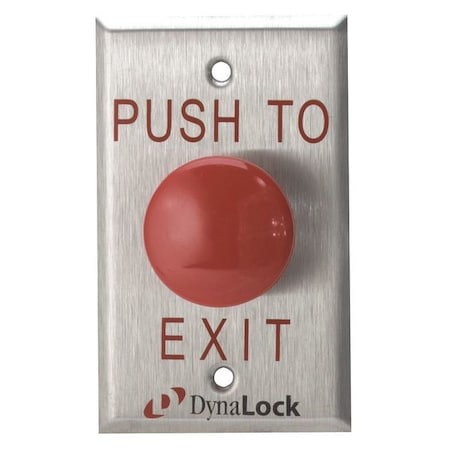 Dynalock 6290 LED - Push to Exit Button,SS,Red