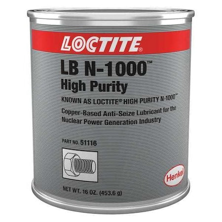 Loctite 234253 - Anti-Seize, Nuclear Grade, Can, 1 lb, Copper Base, 1800 Degrees F Max Op Temp, Paste