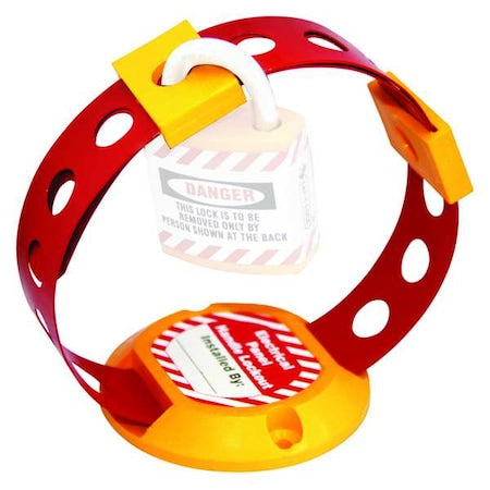45MZ64 - Electrical Panel Handle Lockout, Red/Yellow, Steel, 1 Max. No. of Padlocks