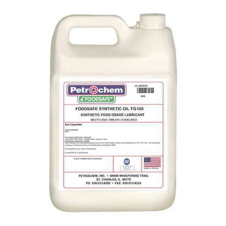 Petrochem SYNOIL FG-100-001 - General Purpose Lubricant, 1 gal, Jug, Synthetic Base, 490 Degrees F Max Op Temp, Colorless, FG-100 Series