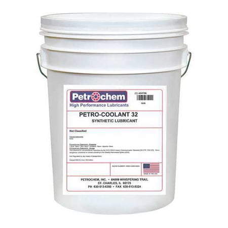 Petrochem PETRO-COOLANT 32-005 - Compressor Oil,5 gal.,Pail,Synthetic Oil
