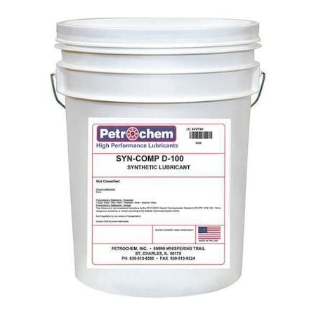 Petrochem SYN-COMP D-100-005 - Compressor Oil,5 gal.,Pail,Synthetic Oil