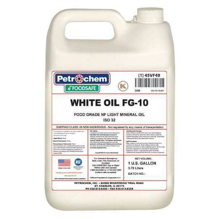 Petrochem WO FG-10-001 - Mineral Hydraulic Oil, Food Grade, ISO 10, 1 Gal.