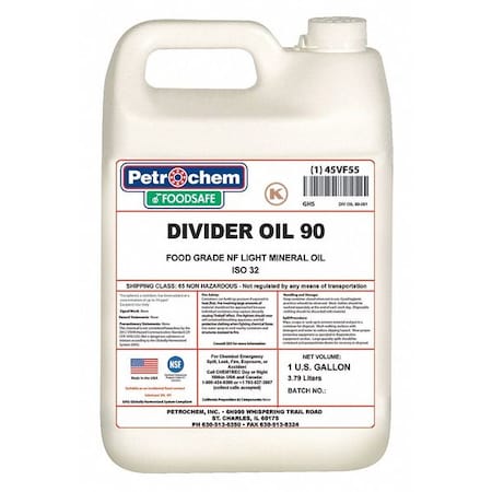 Petrochem DIVIDER OIL 90-001 - Food Grade Divider Oil 90,1 gal,Jug