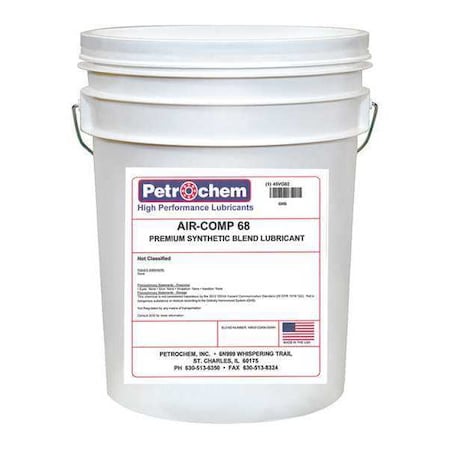 Petrochem AIR-COMP 68-005 - Compressor Oil,5 gal.,Pail,Synthetic Oil