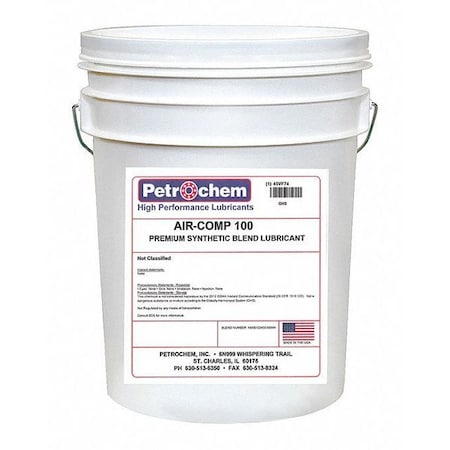 Petrochem AIR-COMP 100-005 - Compressor Oil,5 gal.,Pail,Synthetic Oil