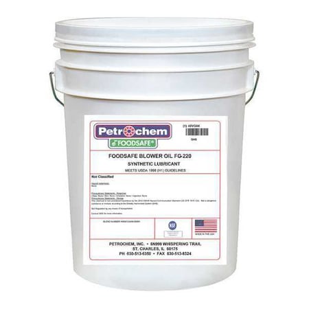 Petrochem BLOWER OIL FG-220-005 - Compressor Oil, 5gal, Pail, Polyalphaolefin