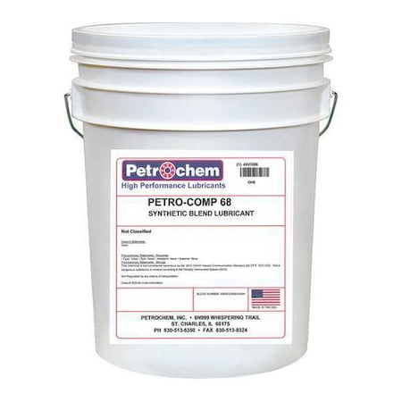 Petrochem PETRO-COMP 68-005 - Compressor Oil,5 gal, Pail, 20 SAE Grade