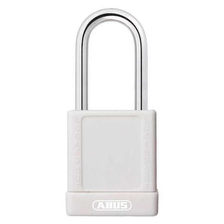 Abus 19638 - Lockout Padlock, Keyed Different, Aluminum, White, 1 1/2 in Shackle Height, 1 1/2 in Body Width