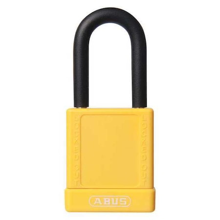 Abus 19604 - Lockout Padlock, Keyed Different, Aluminum, Yellow, 1 1/2 in Shackle Height, 1 1/2 in Body Width