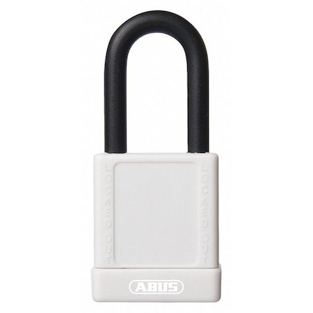 Abus 19615 - Lockout Padlock, Keyed Alike, Aluminum, White, 1 1/2 in Shackle Height, 1 1/2 in Body Width, 3 PK
