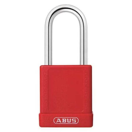 Abus 19648 - Lockout Padlock, Keyed Alike, Aluminum, Red, 1 1/2 in Shackle Height, 1 1/2 in Body Width, 6 PK