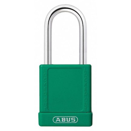 Abus 19633 - Lockout Padlock, Keyed Different, Aluminum, Green, 1 1/2 in Shackle Height, 1 1/2 in Body Width