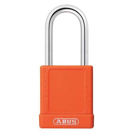 Abus 19634 - Lockout Padlock, Keyed Different, Aluminum, Orange, 1 1/2 in Shackle Height, 1 1/2 in Body Width