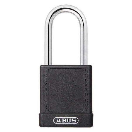 Abus 19635 - Lockout Padlock, Keyed Different, Aluminum, Black, 1 1/2 in Shackle Height, 1 1/2 in Body Width