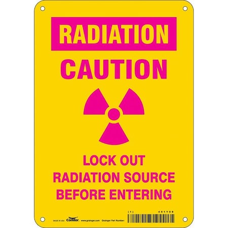 Condor 451Y58 - Safety Sign, 10 in Height, 7 in Width, Polyethylene, Horizontal Rectangle, English, 451 Y58