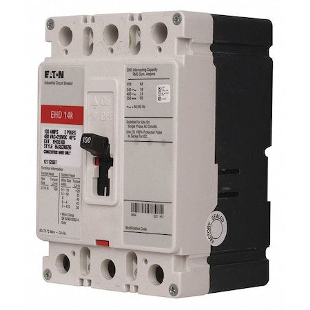 Eaton EHD3030 - Molded Case Circuit Breaker, EHD Series, 30 A, 3 Pole, 480 V AC, 18k A at 240 V AC