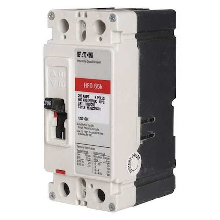 Eaton HFD2020 - Molded Case Circuit Breaker, HFD Series, 20 A, 2 Pole, 600 V AC, 100k A at 240 V AC