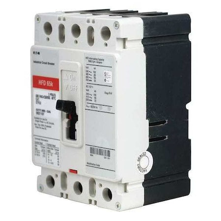 Eaton HFD3070 - Molded Case Circuit Breaker, HFD Series, 70 A, 3 Pole, 600 V AC, 100k A at 240 V AC
