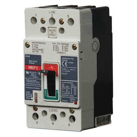 Eaton HMCPE100R3C - Molded Case Circuit Breaker, HMCP Series, 100 A, 3 Pole, 600 V AC, 65k A at 600 V AC