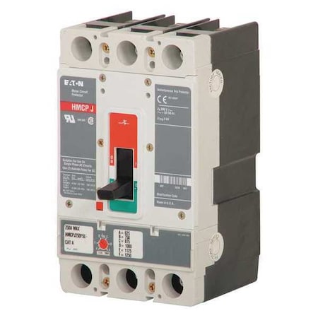 Eaton HMCPJ250F5L - Molded Case Circuit Breaker, HMCP Series, 250 A, 3 Pole, 600 V AC, 65k A at 600 V AC