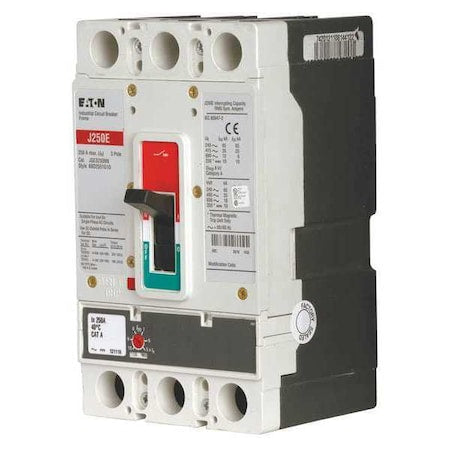 Eaton JGE3250FAG - Molded Case Circuit Breaker, JG Series, 250 A, 3 Pole, 600 V AC, 25k A at 240 V AC
