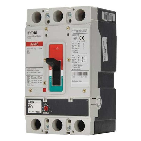 Eaton JGS3150FAG - Molded Case Circuit Breaker, JG Series, 150 A, 3 Pole, 600 V AC, 85k A at 240 V AC
