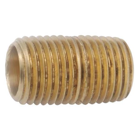 706112-02 - 1/8" MNPT x 13/32" TBE Brass Close Pipe Nipple Sch 40