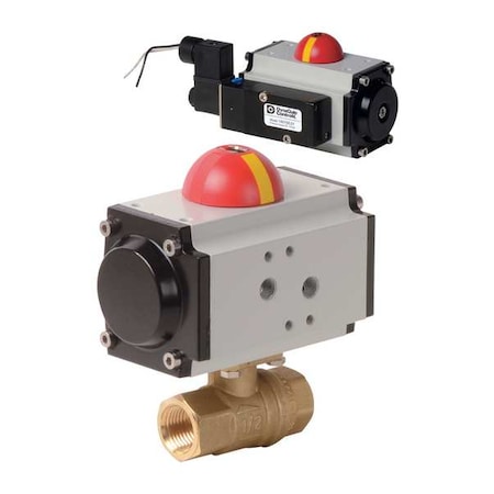 Dynaquip Controls PHG25ATUSR02010A - 1" FNPT Brass Pneumatic Ball Valve Inline