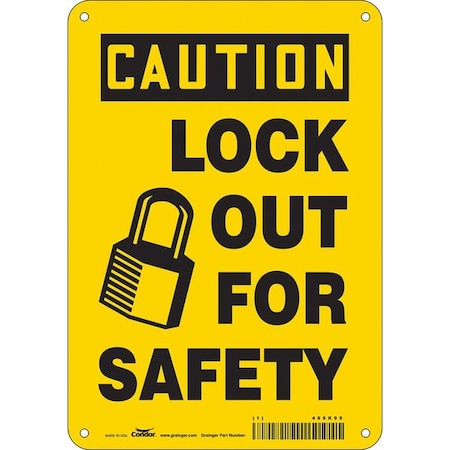 Condor 469K95 - Safety Sign, 10 in Height, 7 in Width, Polyethylene, Horizontal Rectangle, English, 469 K95