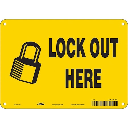 Condor 469K30 - Safety Sign, 7 in Height, 10 in Width, Polyethylene, Vertical Rectangle, English, 469 K30