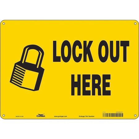 Condor 469K31 - Safety Sign, 10 in Height, 14 in Width, Polyethylene, Horizontal Rectangle, English, 469 K31