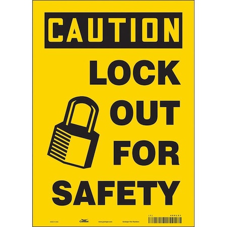 Condor 469L01 - Safety Sign, 14 in Height, 10 in Width, Vinyl, Vertical Rectangle, English, 469 L01