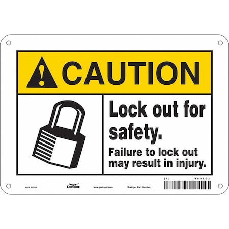 Condor 469L02 - Safety Sign, 7 in Height, 10 in Width, Aluminum, Vertical Rectangle, English, 469 L02
