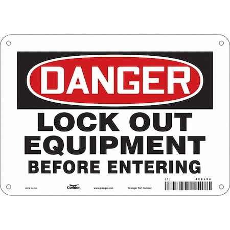 Condor 469L69 - Safety Sign, 7 in Height, 10 in Width, Aluminum, Vertical Rectangle, English, 469 L69
