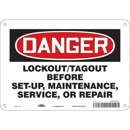 Condor 469M02 - Safety Sign, 7 in Height, 10 in Width, Polyethylene, Vertical Rectangle, English, 469 M02