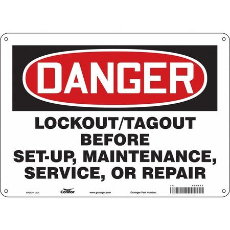 Condor 469M03 - Safety Sign, 10 in Height, 14 in Width, Polyethylene, Horizontal Rectangle, English, 469 M03