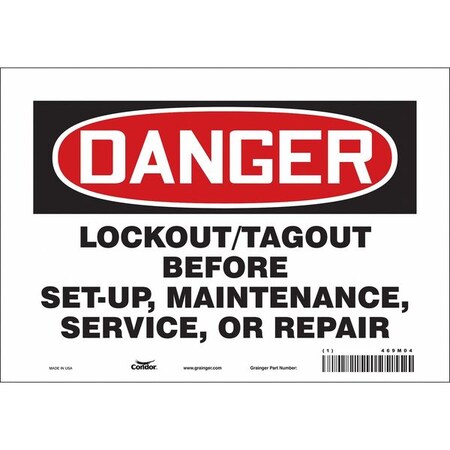 Condor 469M04 - Safety Sign, 7 in Height, 10 in Width, Vinyl, Vertical Rectangle, English, 469 M04