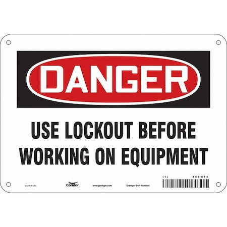 Condor 469M14 - Safety Sign, 7 in Height, 10 in Width, Polyethylene, Vertical Rectangle, English, 469 M14