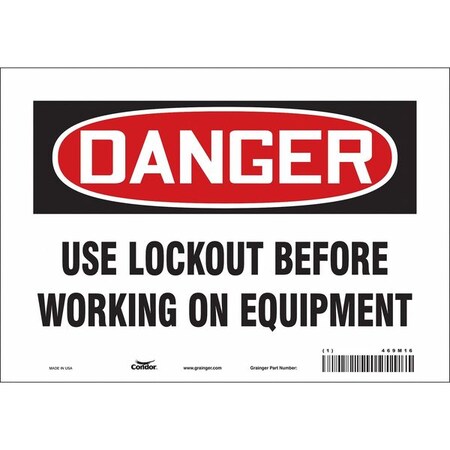 Condor 469M16 - Safety Sign, 7 in Height, 10 in Width, Vinyl, Vertical Rectangle, English, 469 M16