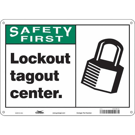 Condor 469M38 - Safety Sign, 10 in Height, 14 in Width, Aluminum, Horizontal Rectangle, English, 469 M38
