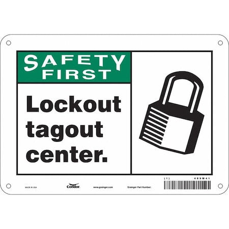 Condor 469M41 - Safety Sign, 7 in Height, 10 in Width, Polyethylene, Vertical Rectangle, English, 469 M41
